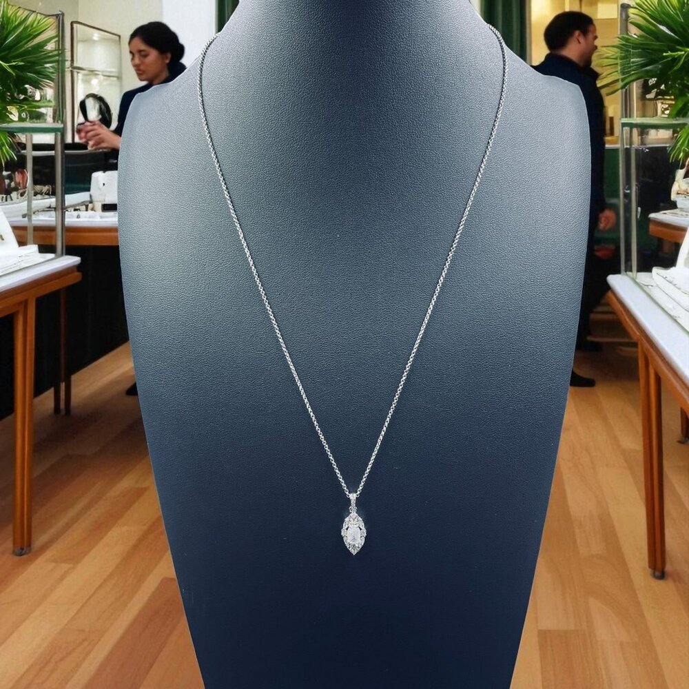 Bomb Party‎ Refined Taste Necklace White Ice Crystal Rhodium Plated NWT Gift